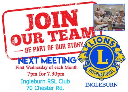 Join our team - Ingleburn Lions Club